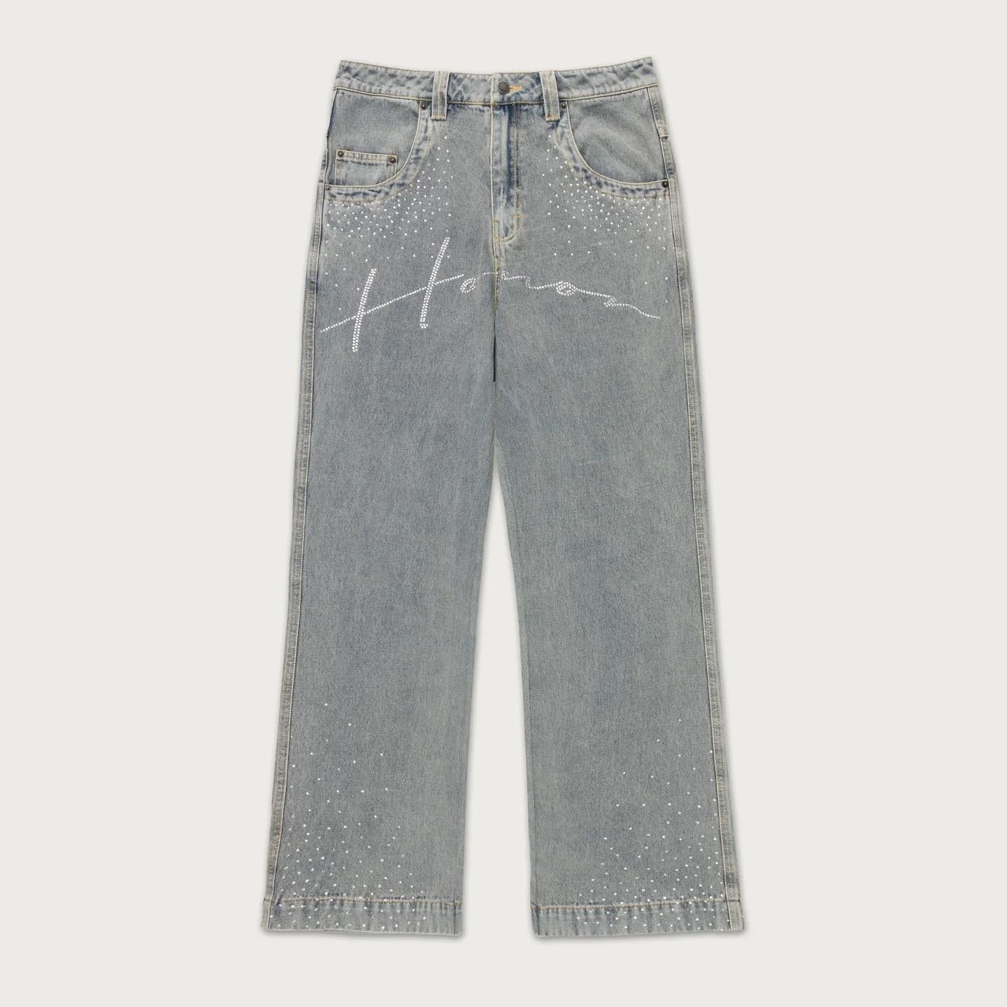 HTG RHINESTONE WIDE LEG PANT