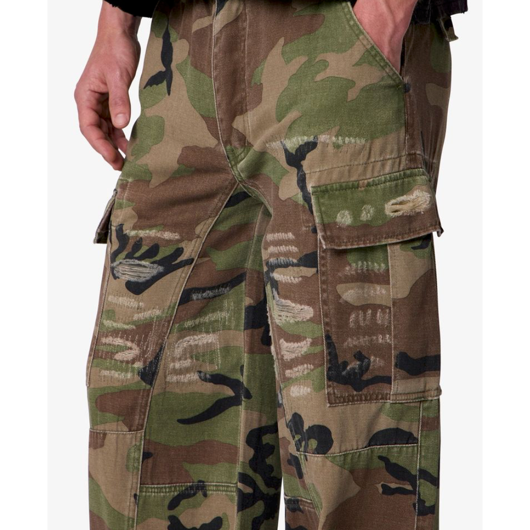 mnml Distressed Camo Cargo Pants