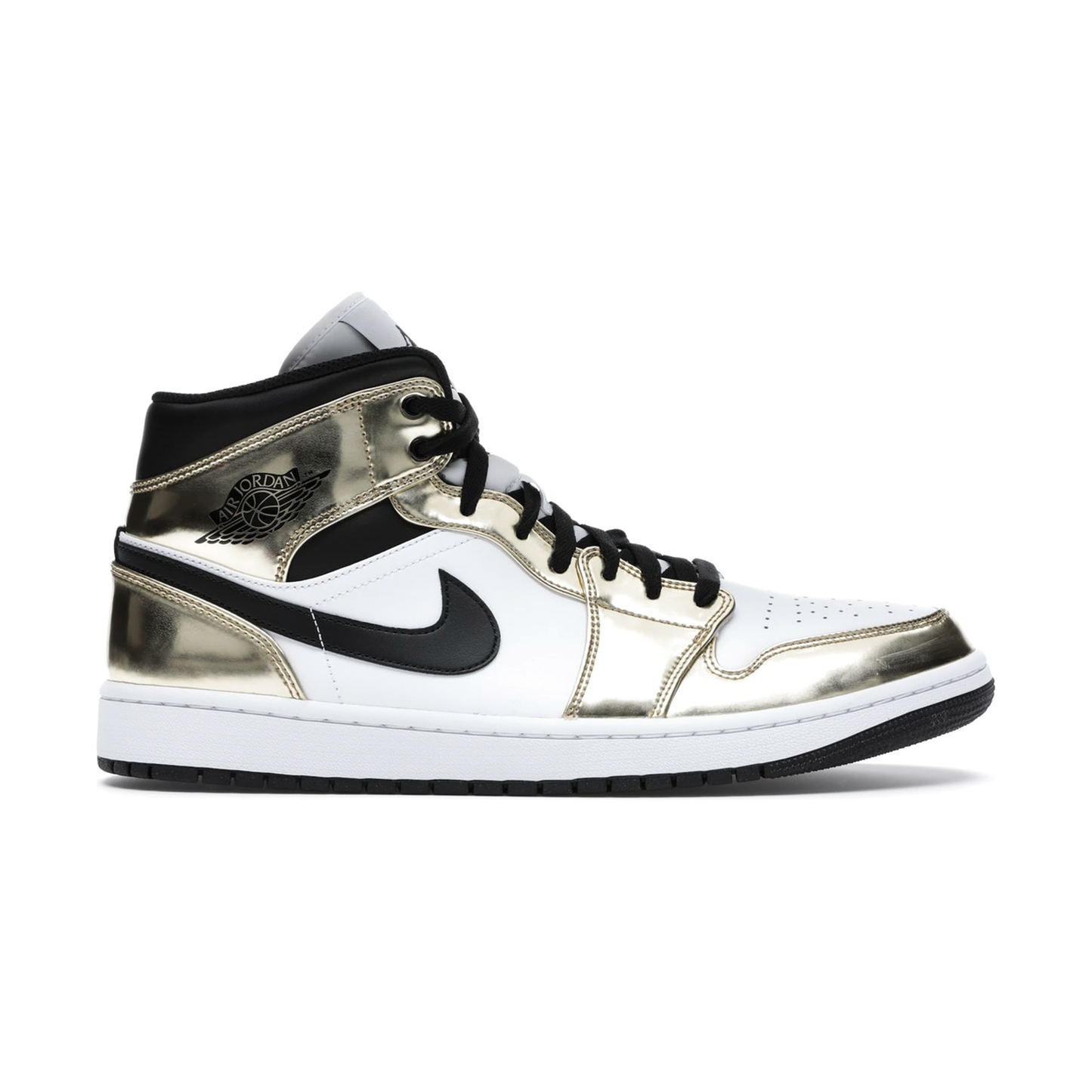 Jordan 1 Mid Metallic Gold Black White