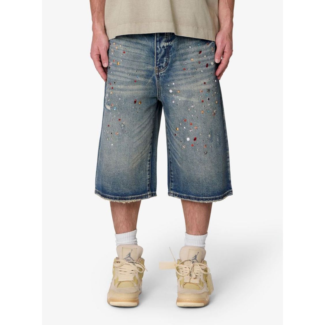 mnml Ultra Baggy Crystal Denim Short
