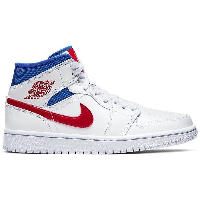 Jordan 1 Mid White Red Royal (W)