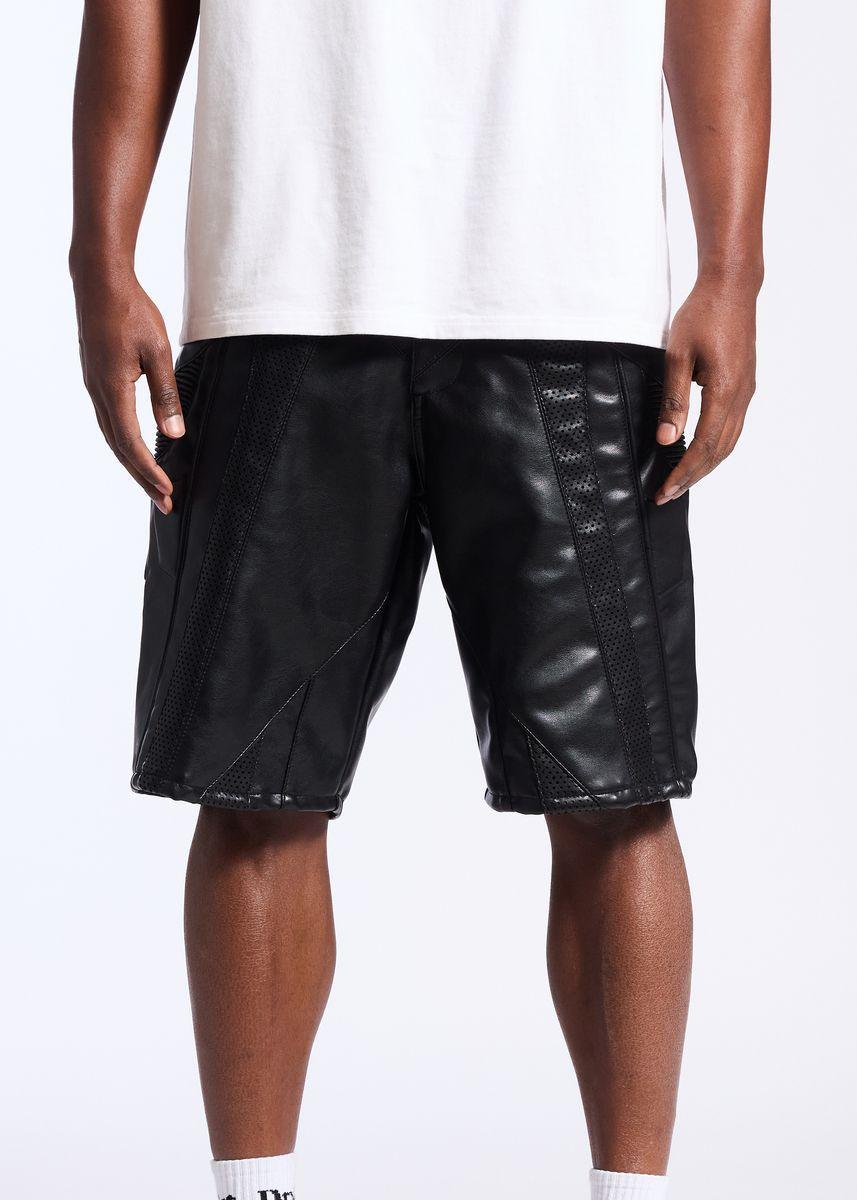 Embellish Leather Biker Shorts