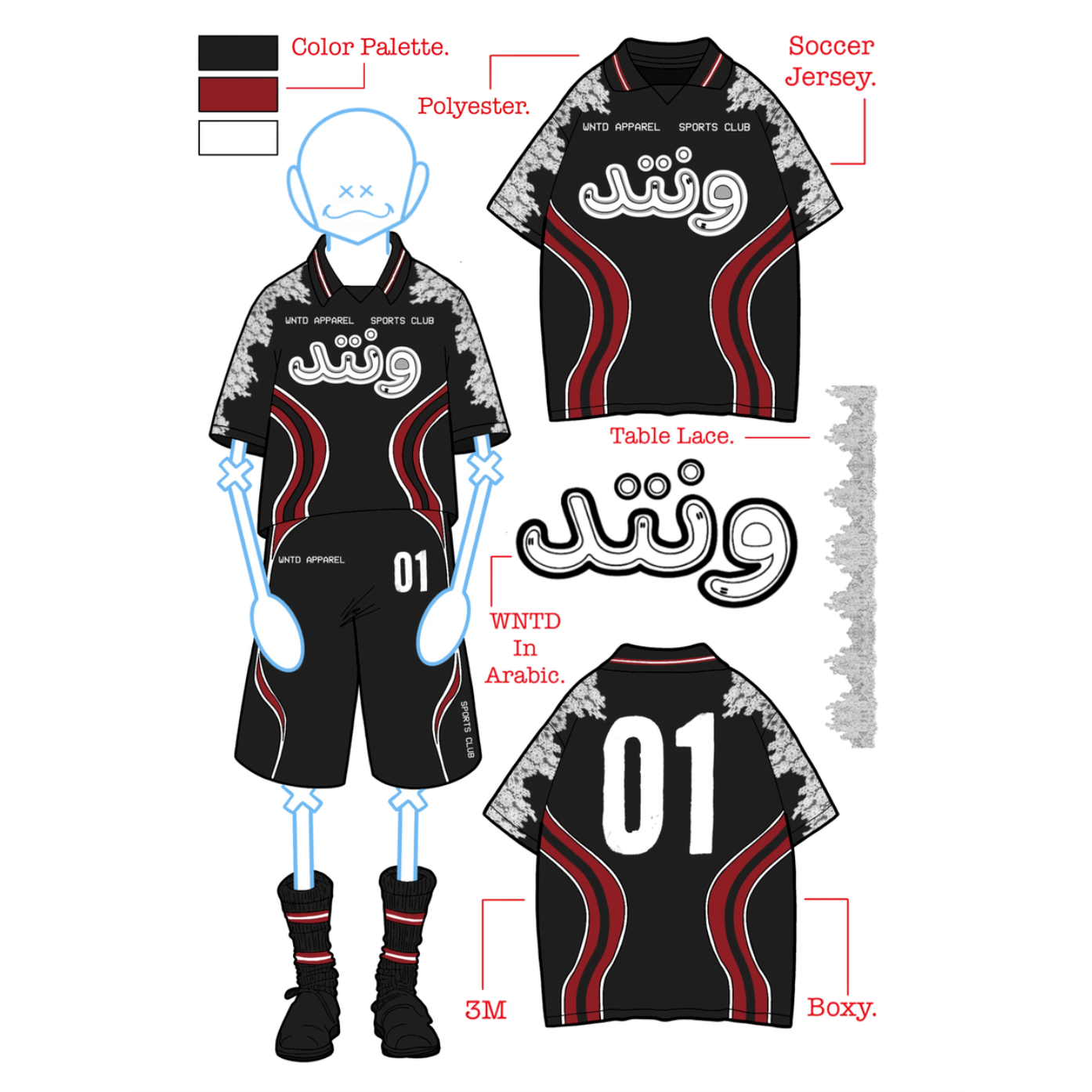 WNTD Table Lace Soccer Jersey