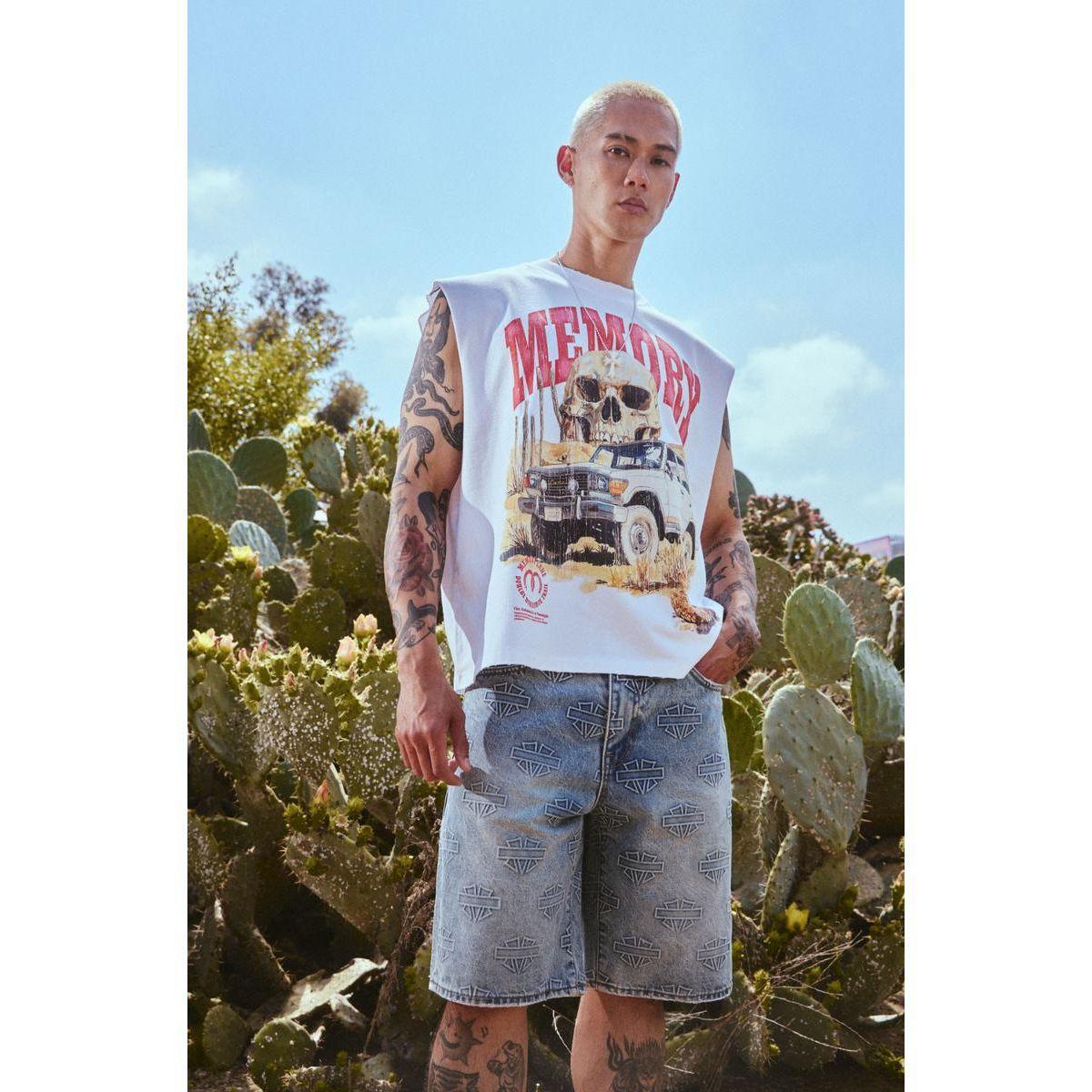 ML Shield Debossed Pattern Shorts