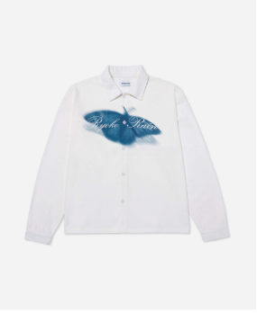 Ryoko Rain Blurred Butterfly Button-Up Shirt