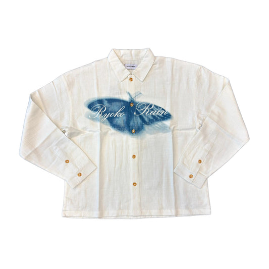 Ryoko Rain Blurred Butterfly Button-Up Shirt