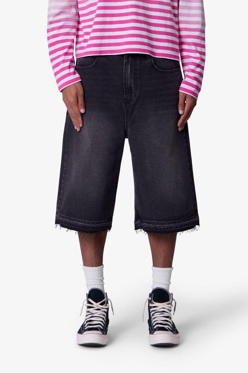 MNML Ultra Baggy Raw Hem Denim Shorts