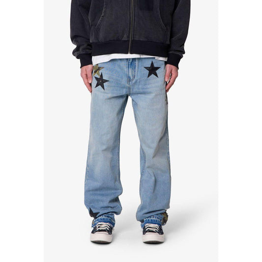 MNML Baggy Camo Star Patch Denim
