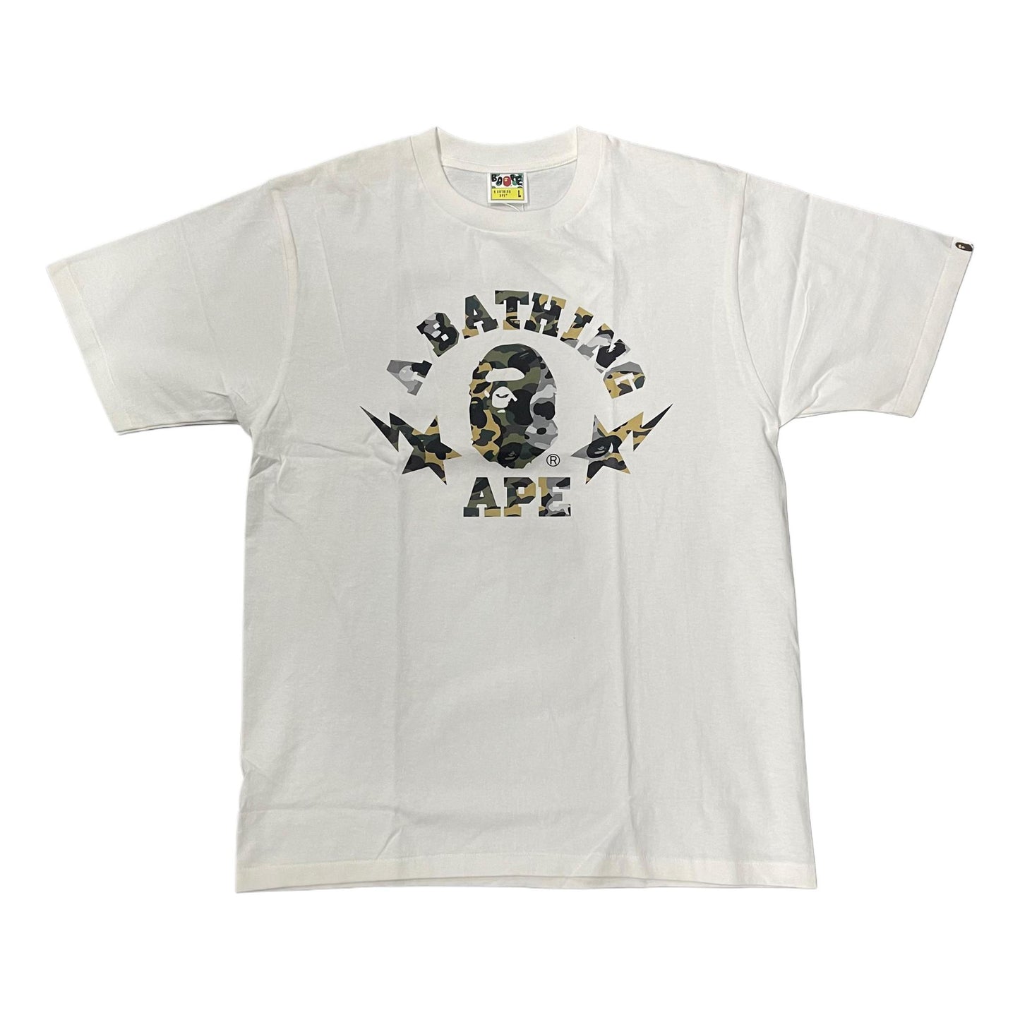 BAPE 1st Camo Crazy Sta College Tee