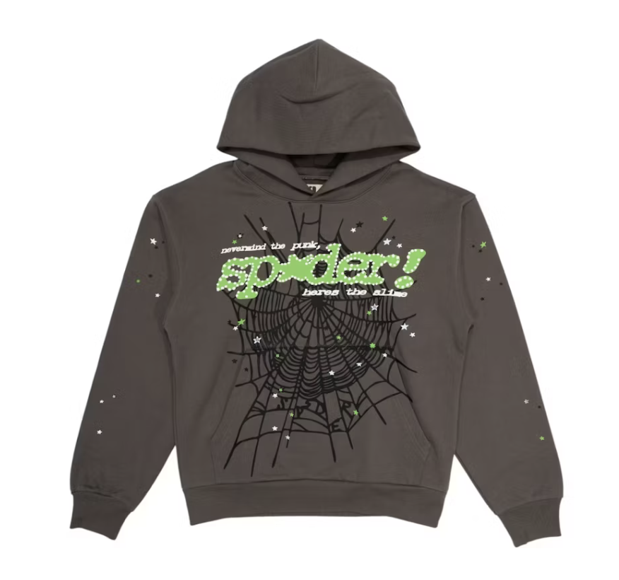 Sp5der Punk V2 Hoodie Slate Grey