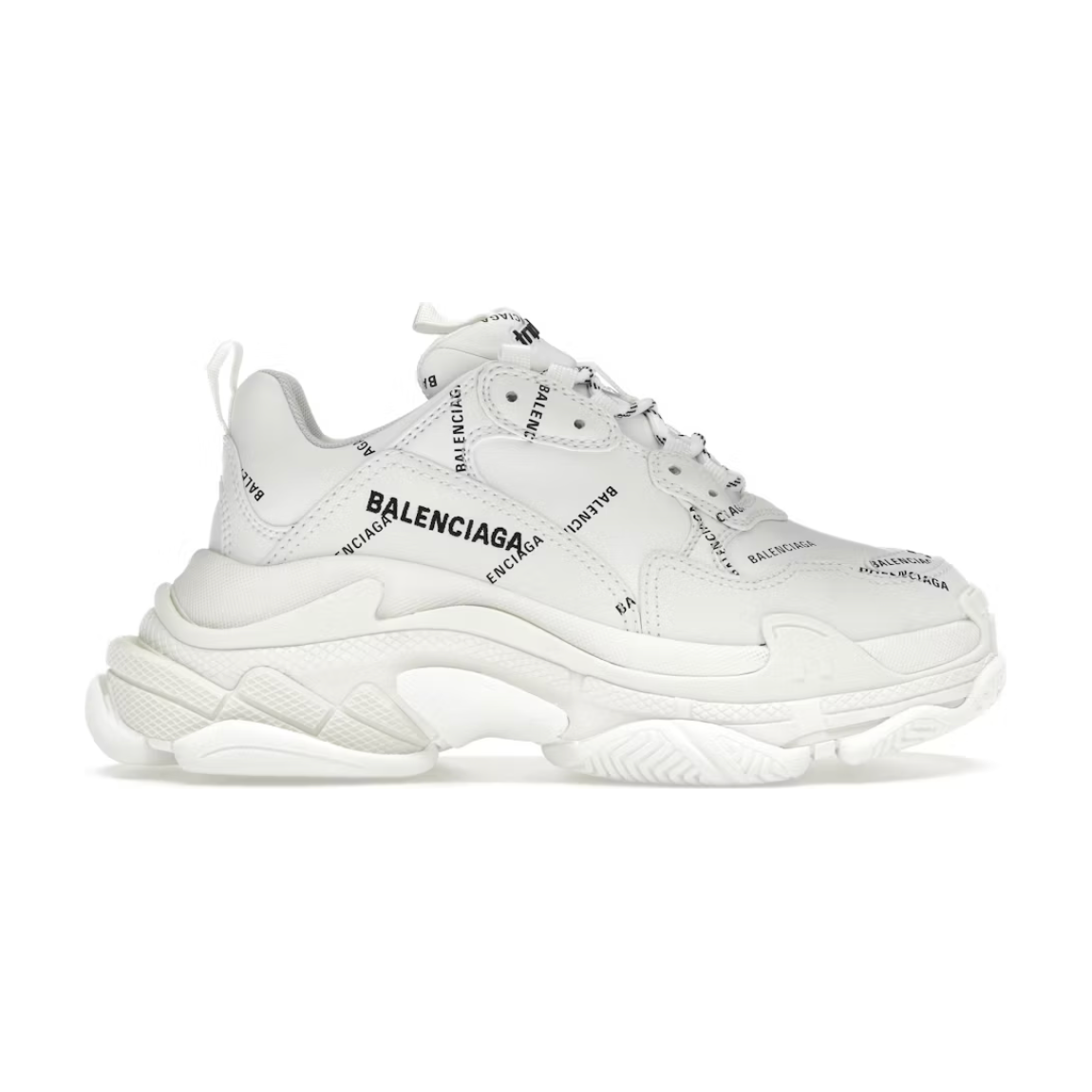 Balenciaga Triple S Allover Logo White (Women's)