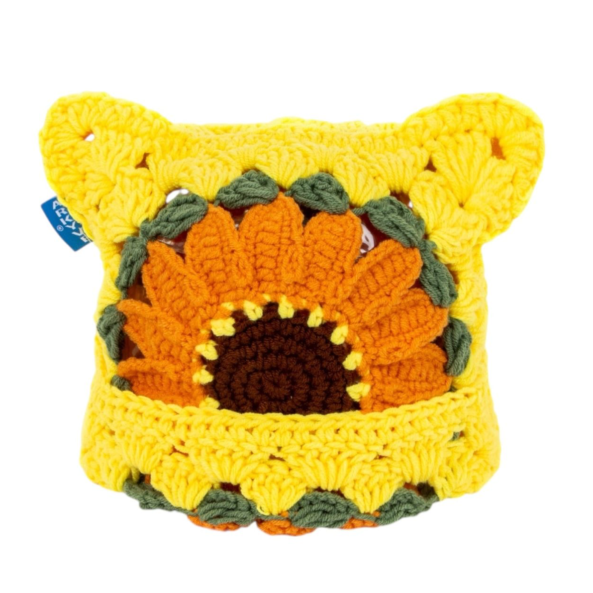 Arkyve Sunflower Crochet Cat Hat