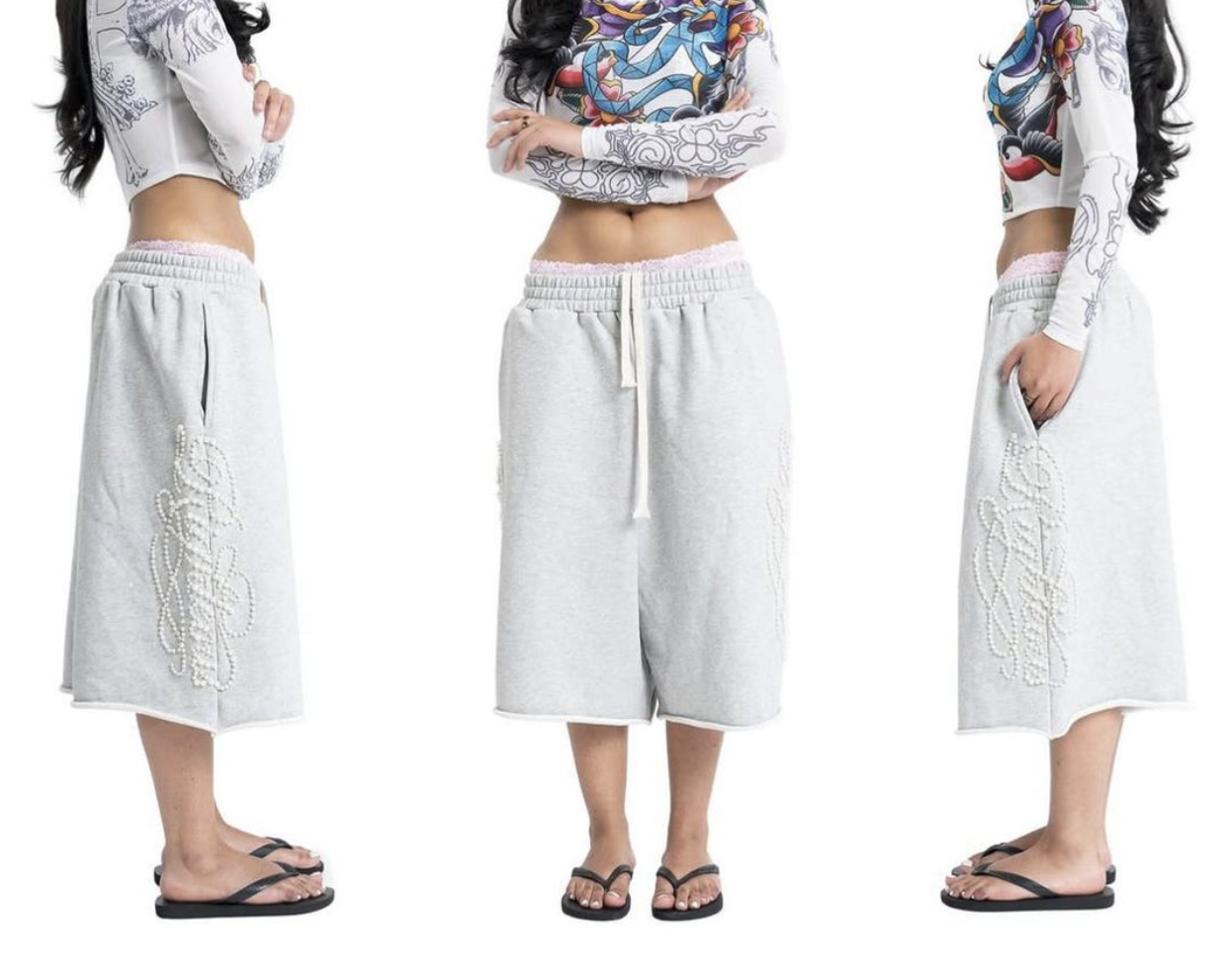 W.A.R. Script Pearl Sweatshorts