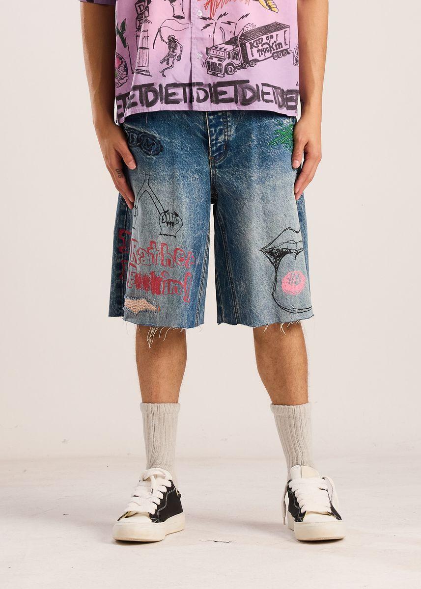 DSM Doodle Denim Shorts