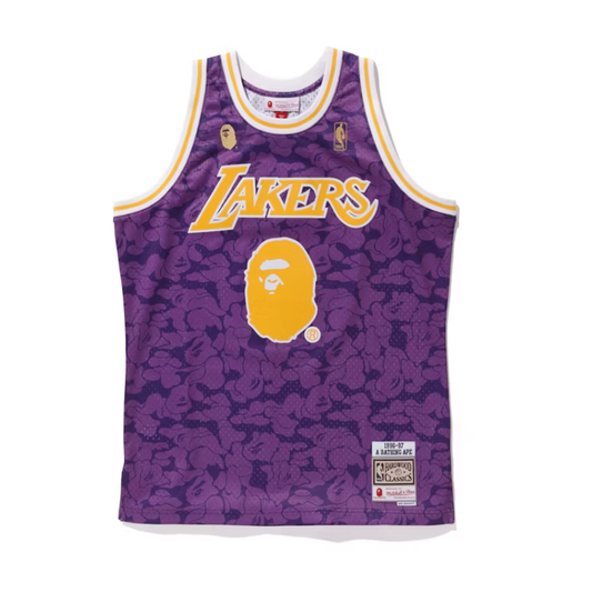 BAPE x Mitchell & Ness Lakers ABC Basketball Swingman Jersey
