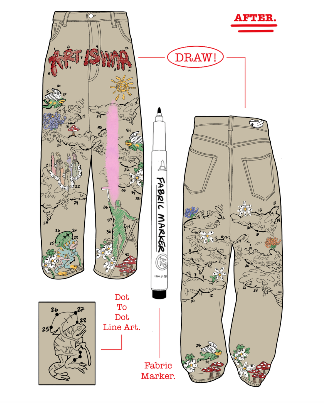 WNTD Dot to Dot Painter Pants