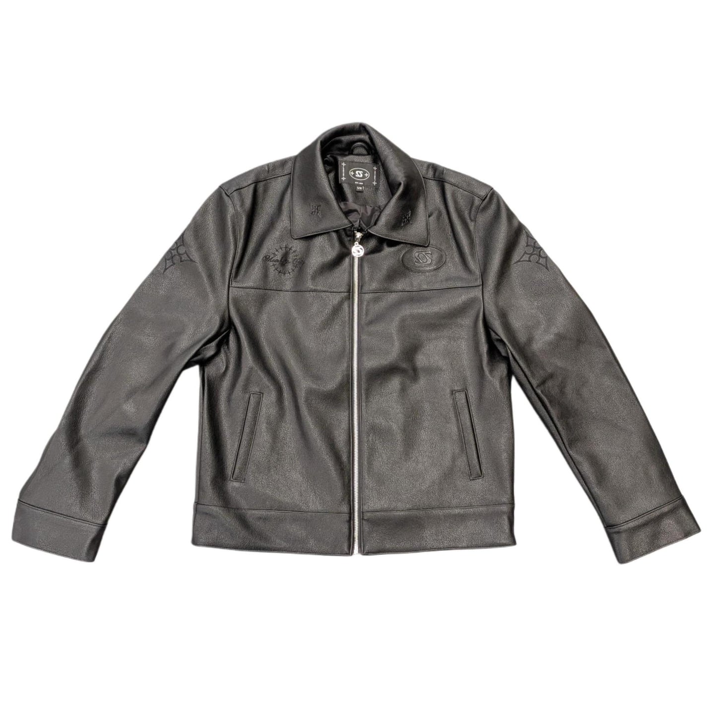 O2MC Leather Jacket Black