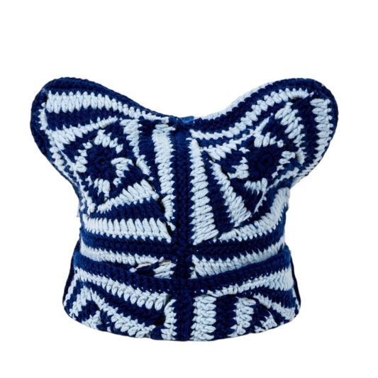 Arkyve Navy Spins Crochet Cat Hat