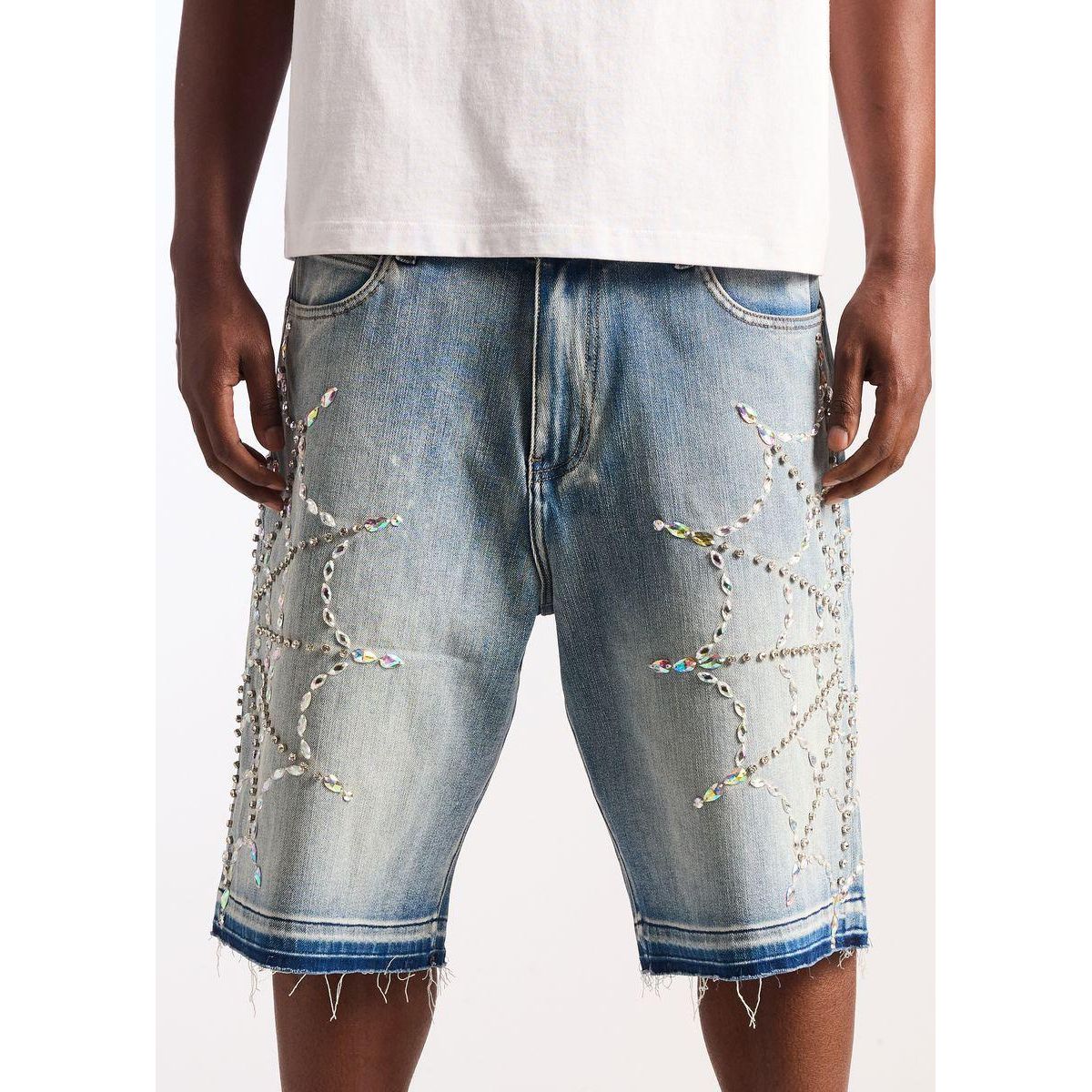 Embellish Crystal Web Jorts