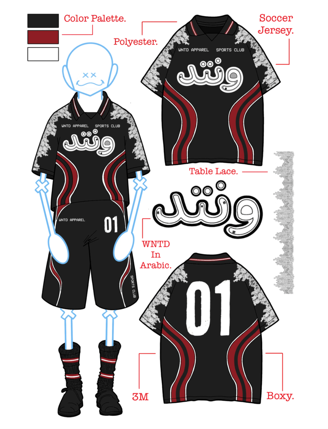 WNTD Table Lace Soccer Jersey