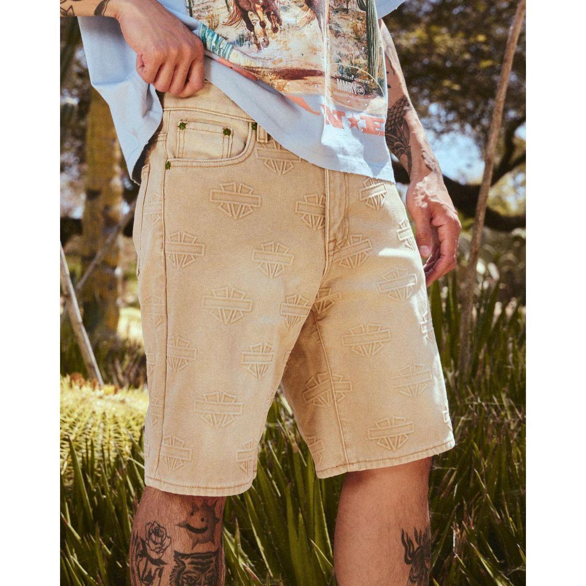 ML Shield Debossed Pattern Shorts