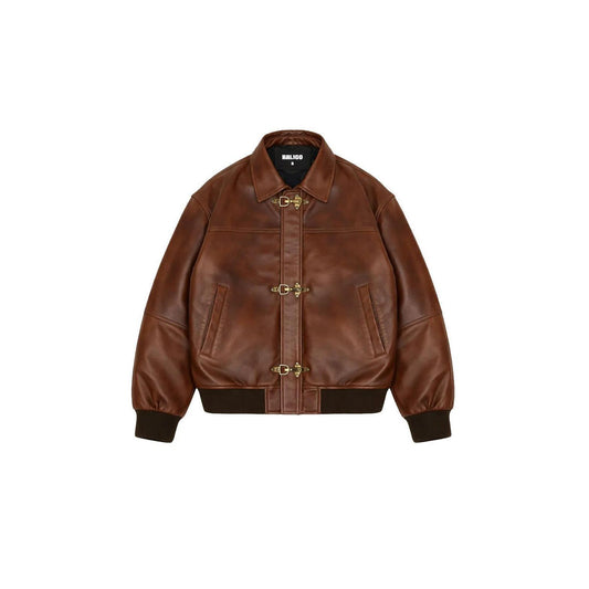 Kalico Vintage Clasp Sheepskin Leather Jacket
