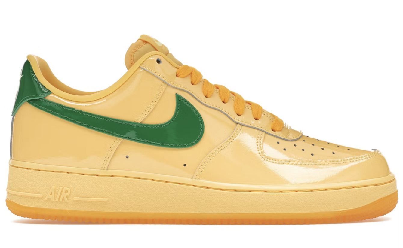 Nike Air Force 1 Low Patent Leather Topaz Gold Pine Green