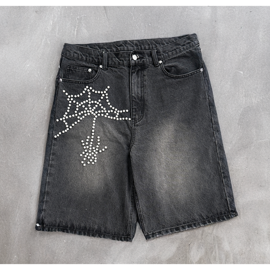 BK Pearl Spider Denim Jorts